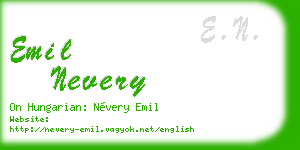 emil nevery business card
